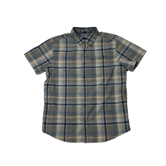 Prana Short Sleeve Button Down Shirt Sz Medium Plaid - Picture 1 of 6
